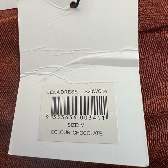 NWT With Jéan chocolate cinnamon brown Lena wrap halter dress size M 6-8 - Picture 9 of 10